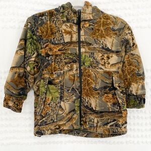 Cabela’s Kids fleece camo print zip up hoodie s
